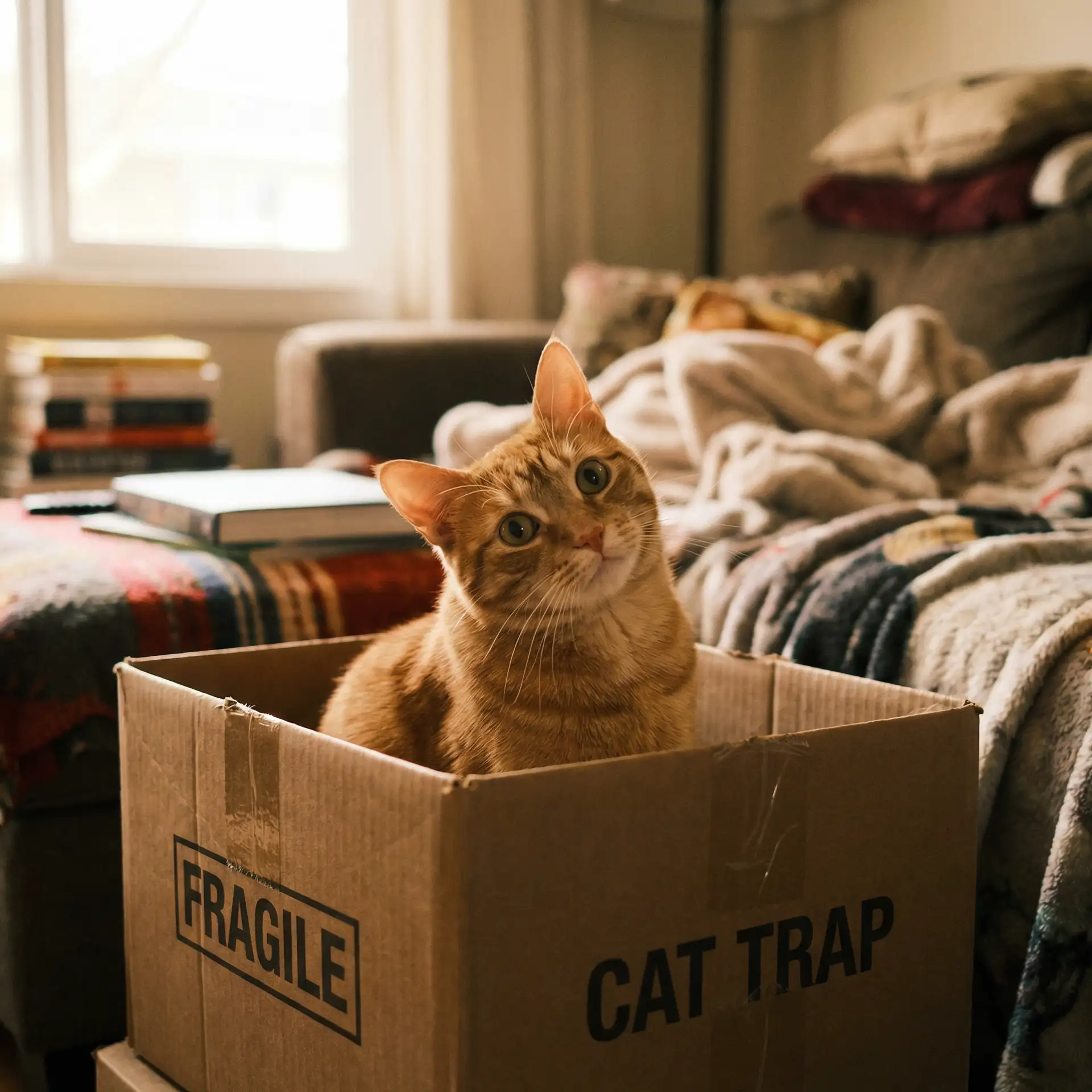 橘猫躲在纸箱里 - 免费看曰批女人爽的视频