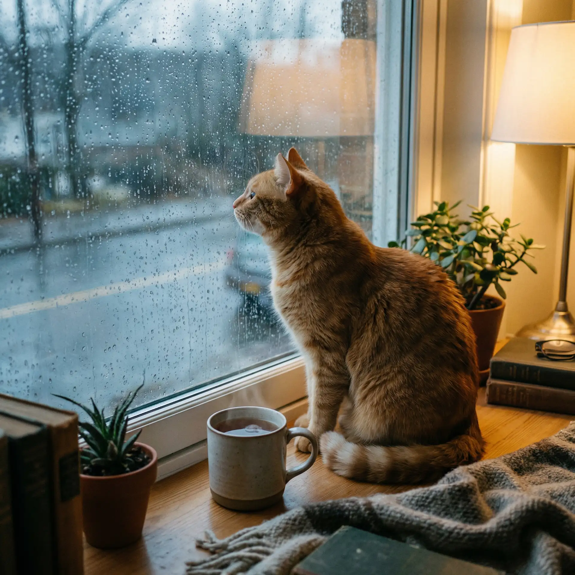 猫咪望着窗外的雨 - 免费看曰批女人爽的视频